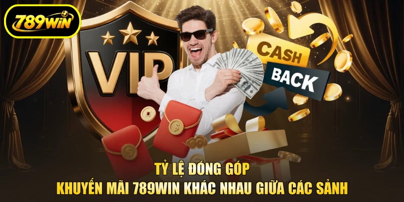 Khuyến Mãi 789WIN Theo Đối Tượng, Vòng Cược Từ 5 Lần 3 Tỷ lệ đóng góp khuyến mãi 789WIN khác nhau giữa các sảnh
